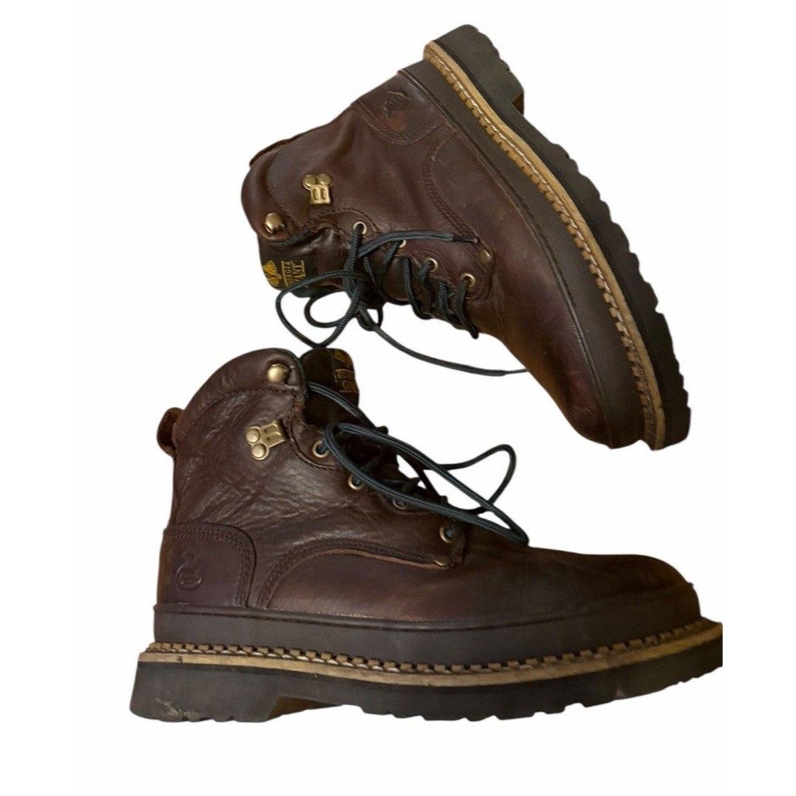 Georgia Giant Leather Work Boots G6274 Brown Size 8.5 Men’s Brown Steel Toe